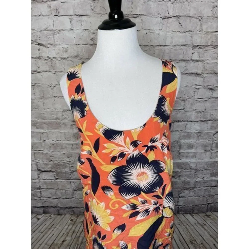 J Crew A7488‎ Hibiscus Floral Twist Back Top